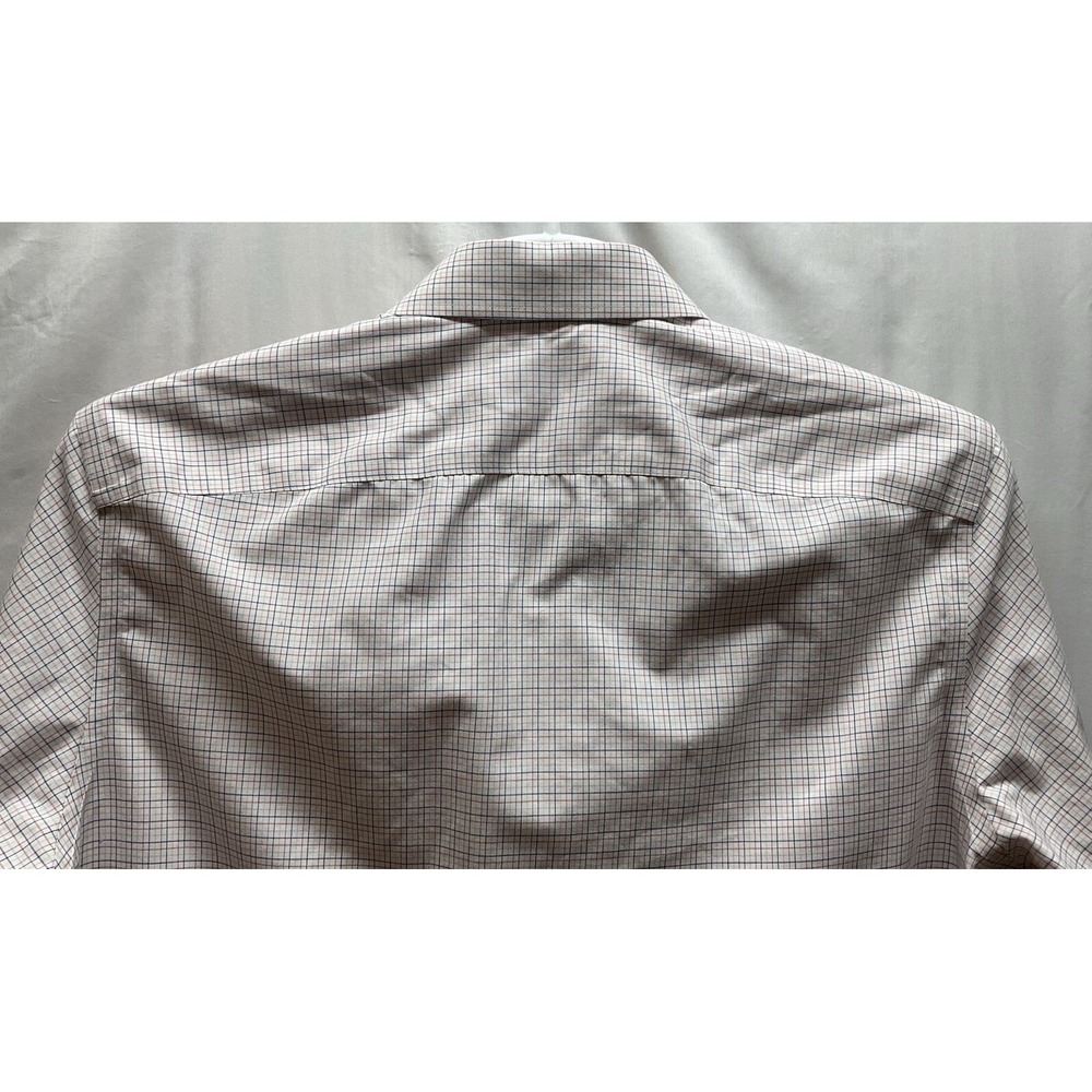 Men's UNTUCKit‎ Long Sleeve Plaid Dress Shirt White Pink Blue Slim Fit Large - Picture 6 of 6